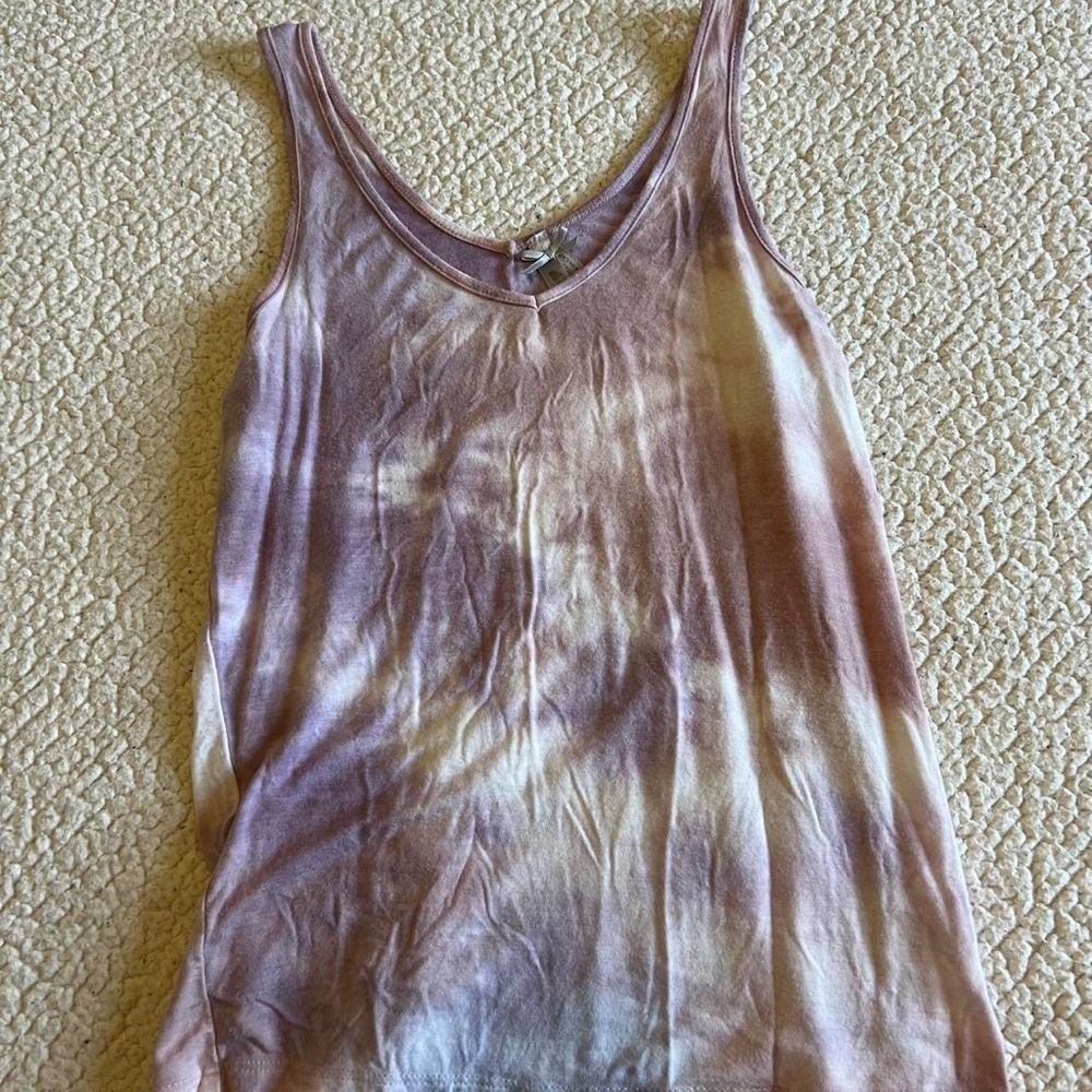 Purple Tie-Dye Sleeveless Tank Top